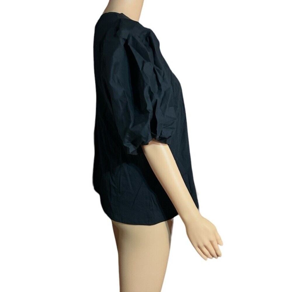 Worthington Blouse Women's Black Short Balloon Sleeve Large